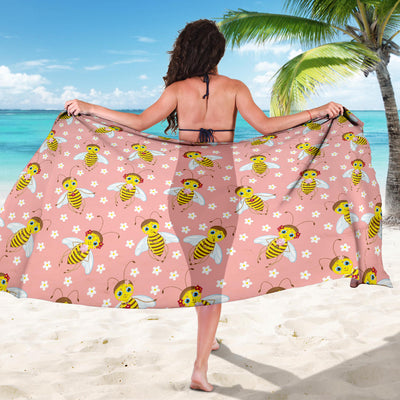 Bee Pattern Print Design BEE07 Sarong Pareo Wrap