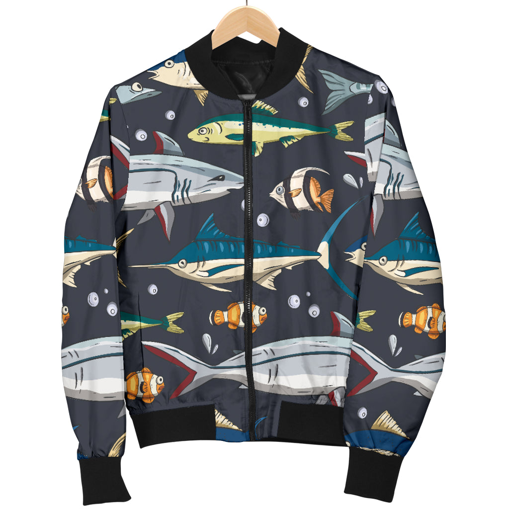 Swordfish Pattern Print Design 04 Women's Bomber Jacket