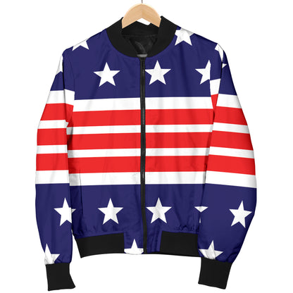 Patriotic Pattern Print Design A04 Women's Bomber Jacket