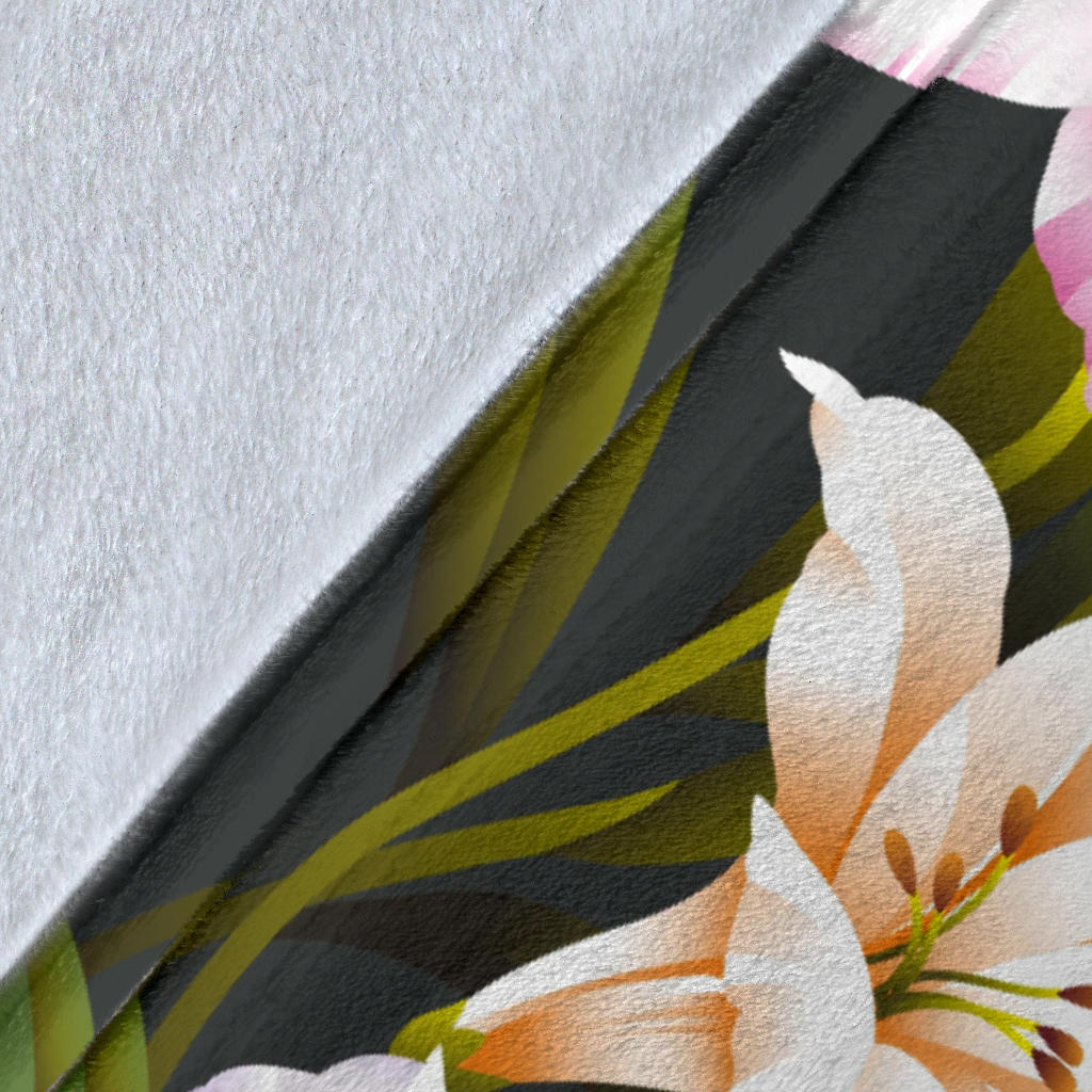 Lily Pattern Print Design LY01 Fleece Blanket