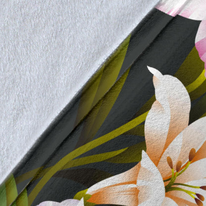 Lily Pattern Print Design LY01 Fleece Blanket