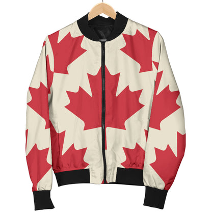 Maple Leaf Pattern Print Design 03 Women's Bomber Jacket