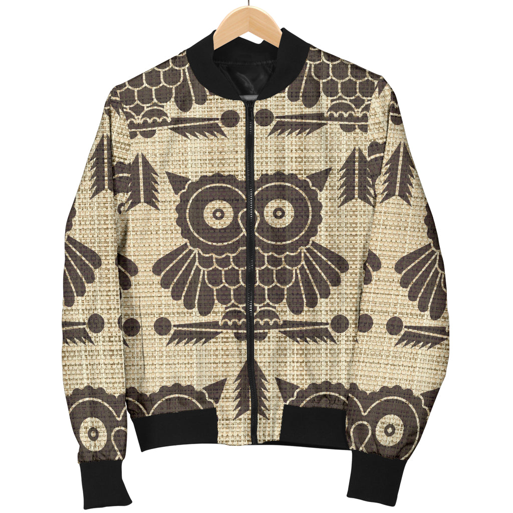 Owl Pattern Print Design A01 Women's Bomber Jacket