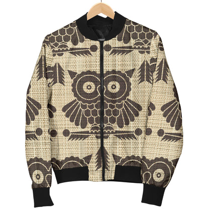 Owl Pattern Print Design A01 Women's Bomber Jacket