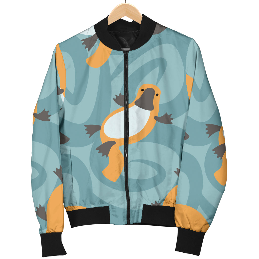 Platypus Pattern Print Design A01 Women's Bomber Jacket