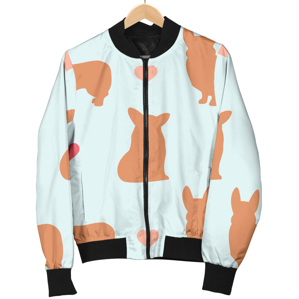 Pembroke Welsh Corgis Pattern Print Design A01 Women's Bomber Jacket