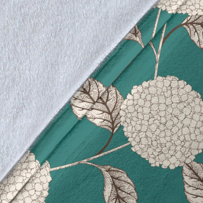 Hydrangea Pattern Print Design HD03 Fleece Blanket