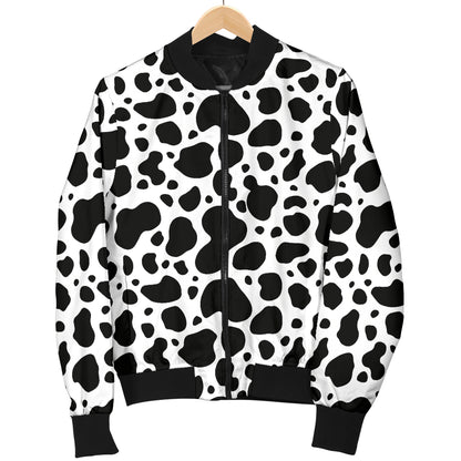 Cow Skin Pattern Print Design 04 Women's Bomber Jacket