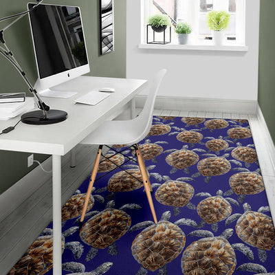 Sea Turtle Pattern Print Design T05 Area Rugs