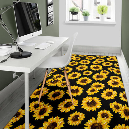 Sunflower Pattern Print Design SF05 Area Rugs
