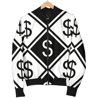 Money Pattern Print Design 04 Women's Bomber Jacket