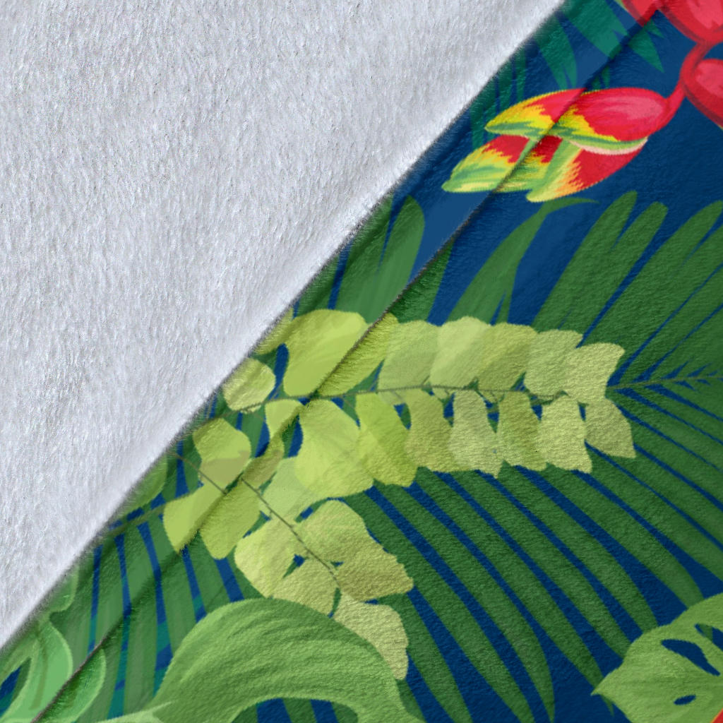 Heliconia Pattern Print Design HL08 Fleece Blanket