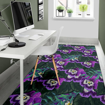 Pansy Pattern Print Design PS07 Area Rugs