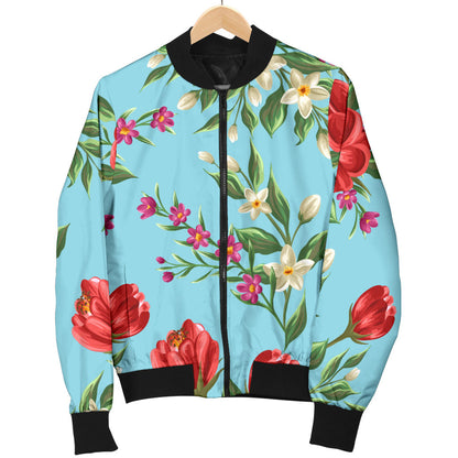 Summer Floral Pattern Print Design SF011 Women Bomber Jacket