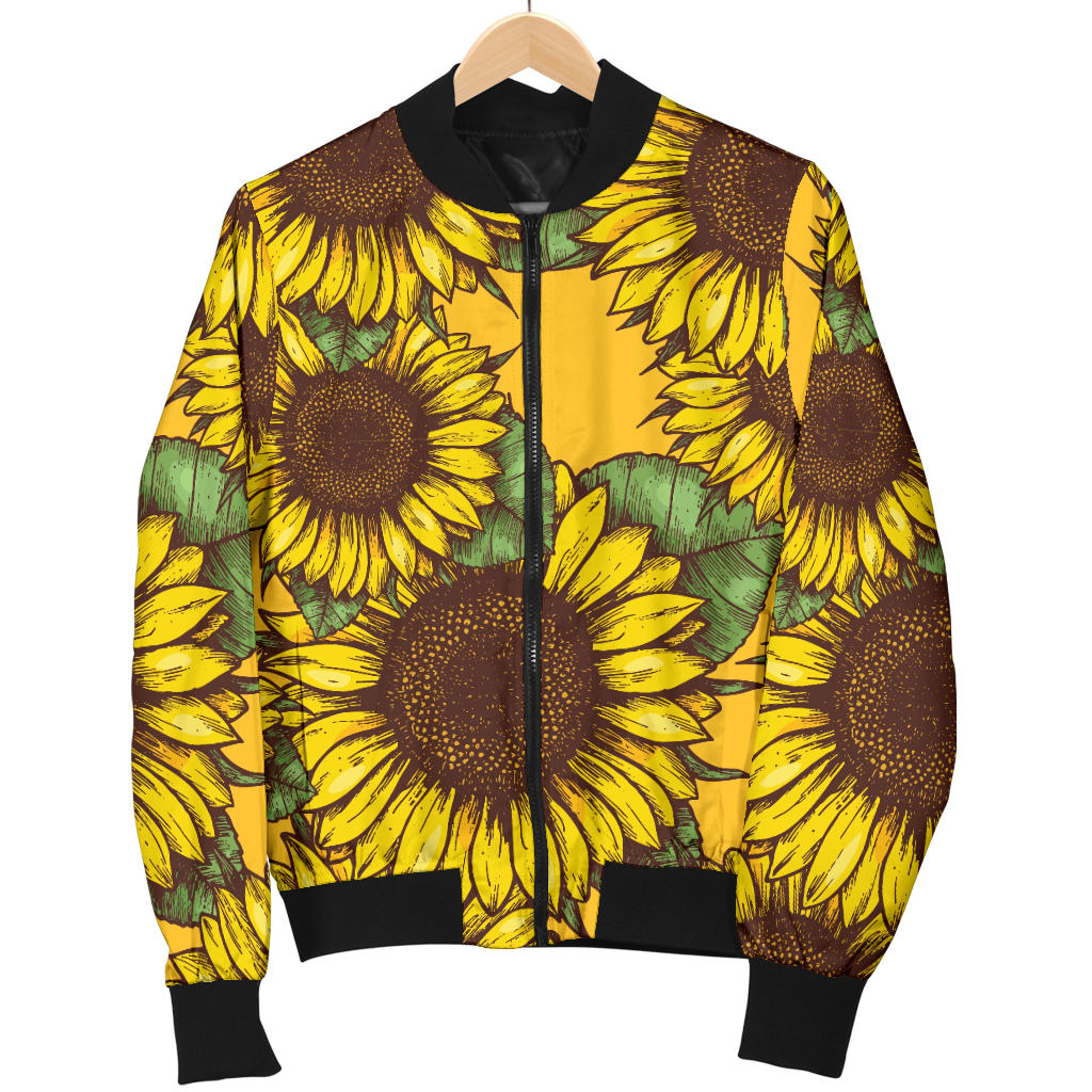 Sunflower Pattern Print Design SF04 Men Bomber Jacket