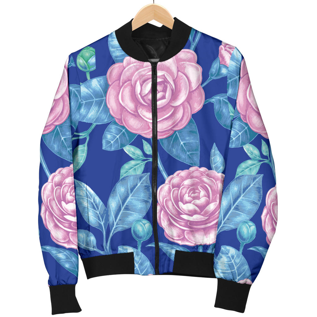 Camellia Pattern Print Design CM05 Men Bomber Jacket