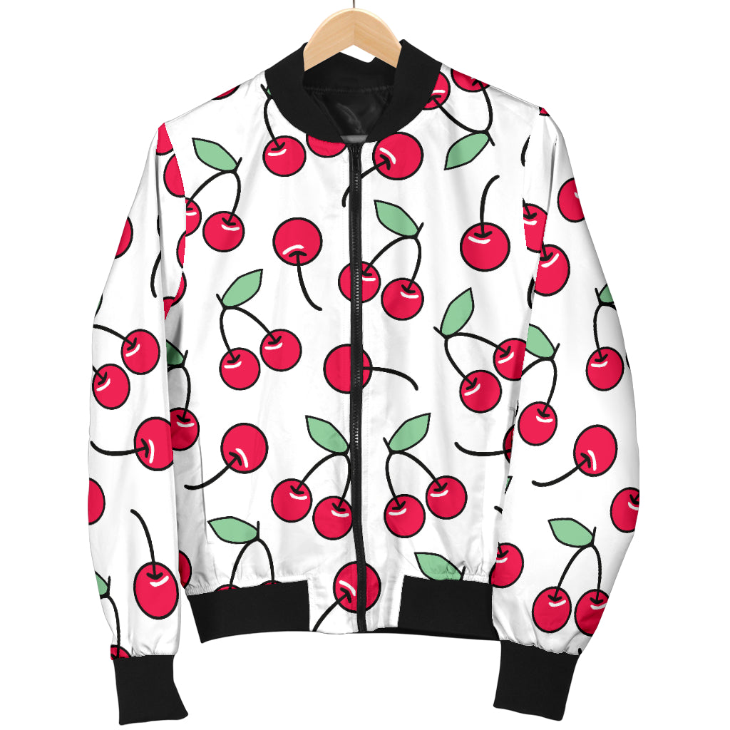 Cherry Pattern Print Design 03 Women's Bomber Jacket