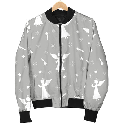 Angel Pattern Print Design 03 Women's Bomber Jacket