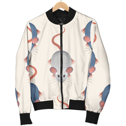 Rat Pattern Print Design 03 Women's Bomber Jacket