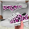 Pink Leopard Print White Bottom Low Top Shoes