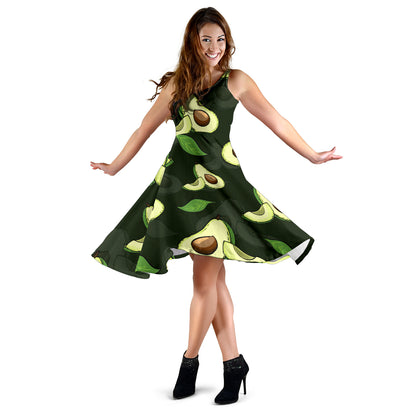 Avocado Pattern Print Design AC07 Midi Dress