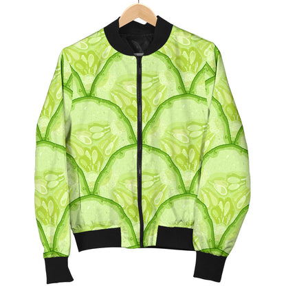 Cucumber Pattern Print Design CC04 Women Bomber Jacket