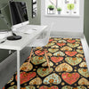 Heart Boho Pattern Print Design HE04 Area Rugs