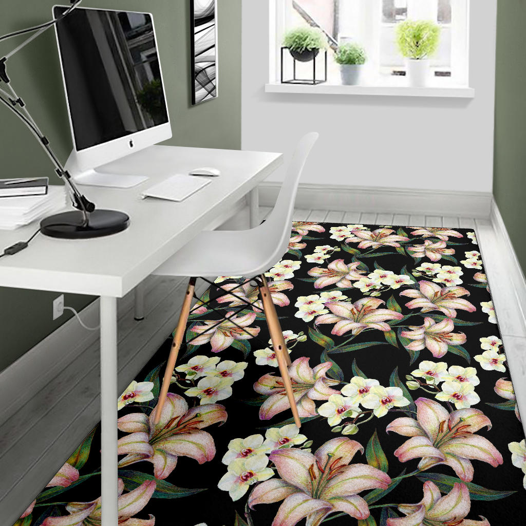 Lily Pattern Print Design LY03 Area Rugs