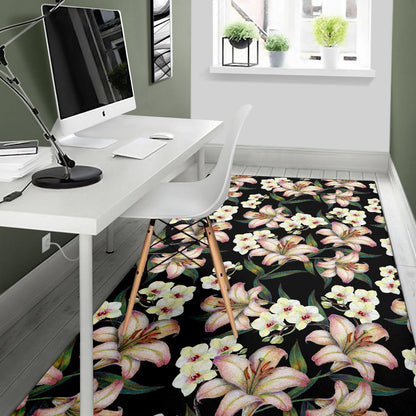 Lily Pattern Print Design LY03 Area Rugs