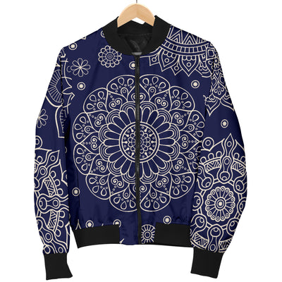 Mandala Pattern Print Design 02 Women's Bomber Jacket