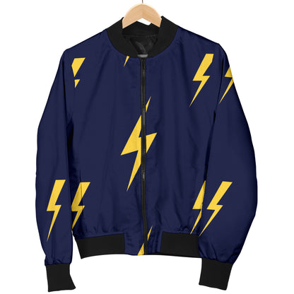 Lightning Thunder Pattern Print Design 03 Women's Bomber Jacket