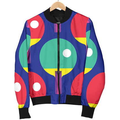 Ping Pong Pattern Print Design A03 Women's Bomber Jacket