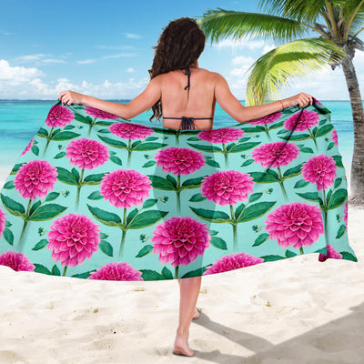 Dahlia Pattern Print Design DH08 Sarong Pareo Wrap