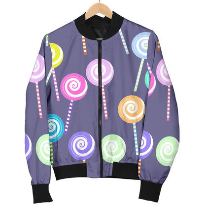 Lollipop Pattern Print Design LL03 Men Bomber Jacket