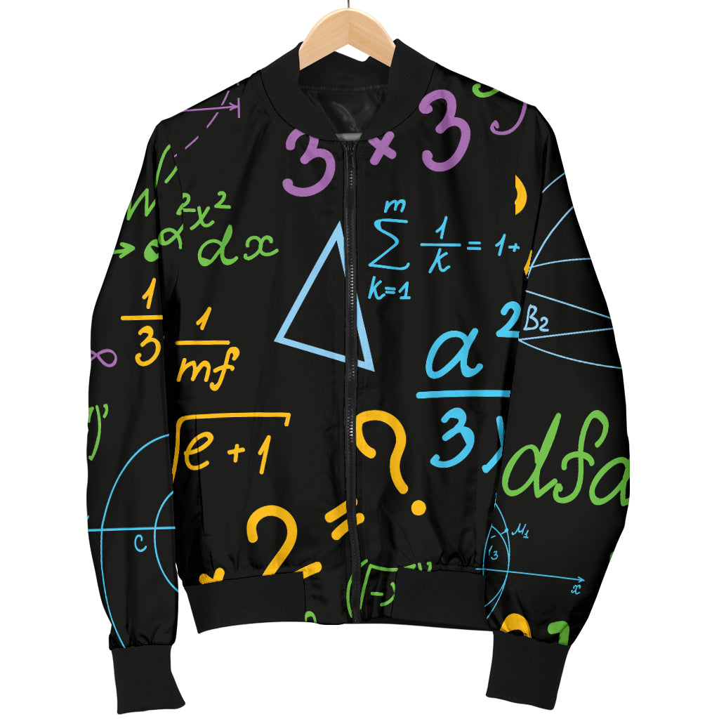 Math Pattern Print Design 03 Women's Bomber Jacket