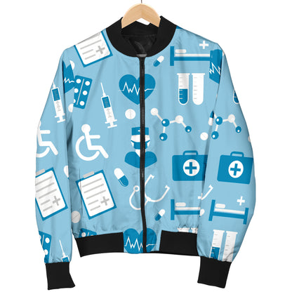 Medical Pattern Print Design 05 Women's Bomber Jacket