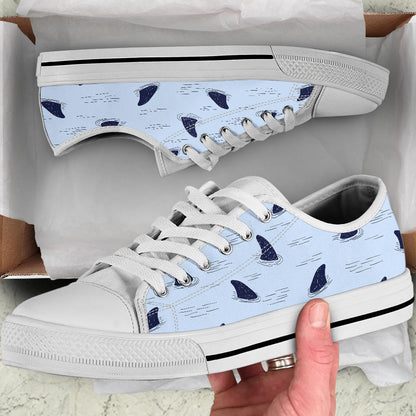Shark Fin White Bottom Low Top Shoes