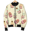 Cupcake Pattern Print Design 04 Women's Bomber Jacket