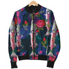 Barracuda with Folwer Pattern Print Design 01 Women's Bomber Jacket