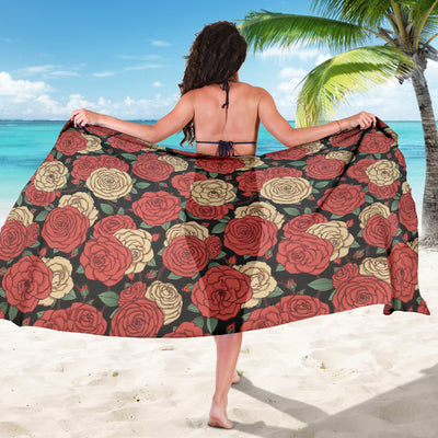 Camellia Pattern Print Design CM01 Sarong Pareo Wrap