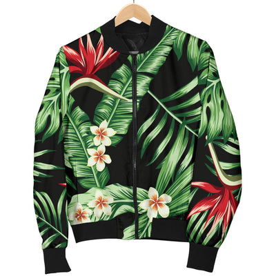 Bird Of Paradise Pattern Print Design BOP05 Women Bomber Jacket