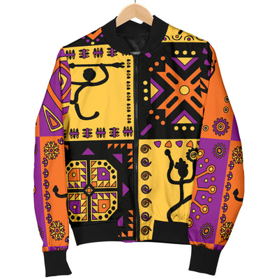 African Pattern Print Design 02 Women's Bomber Jacket