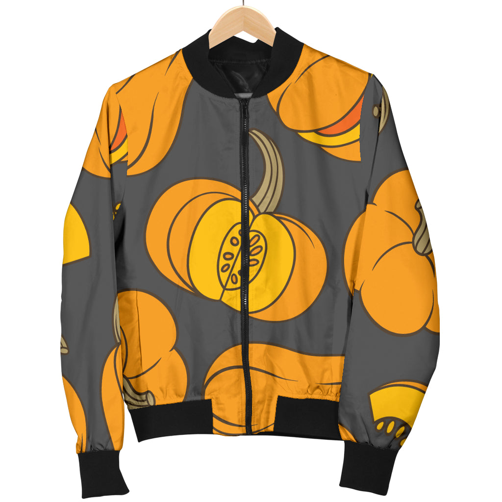 Pumpkin Pattern Print Design A03 Women's Bomber Jacket