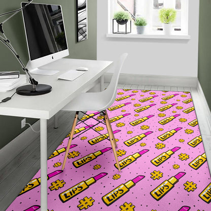 Lipstick Pattern Print Design LT03 Area Rugs