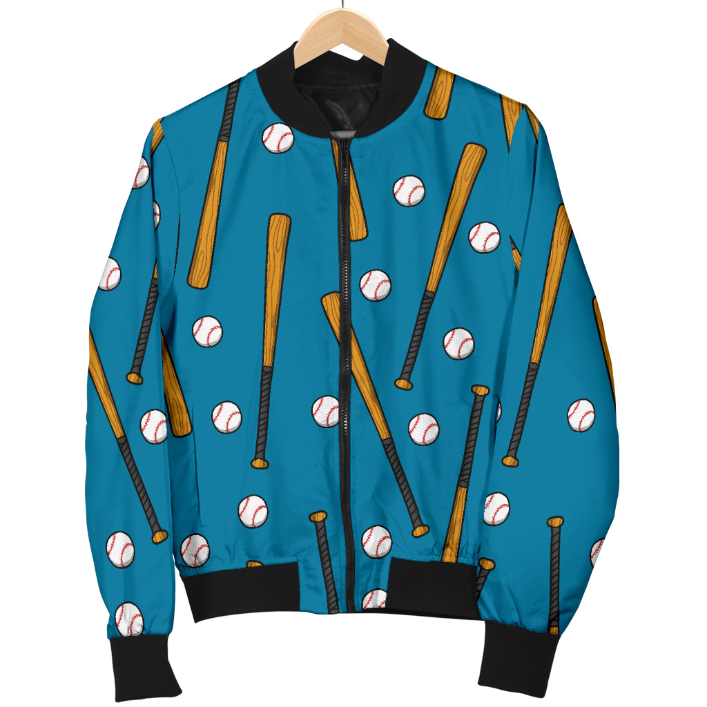 Baseball Pattern Print Design 01 Women's Bomber Jacket
