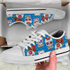 Sugar Skull Rose Pattern White Bottom Low Top Shoes