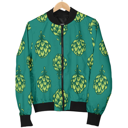Artichoke Pattern Print Design 04 Women's Bomber Jacket