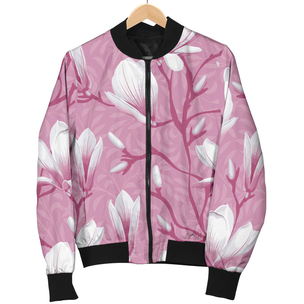 Magnolia Pattern Print Design MAG05 Men Bomber Jacket