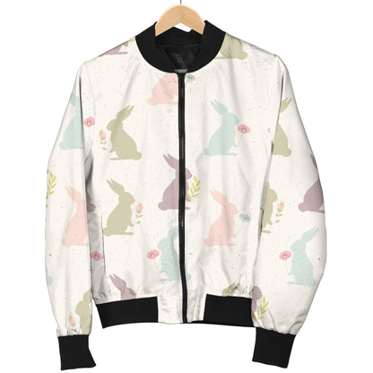 Bunny Pattern Print Design 05 Women's Bomber Jacket