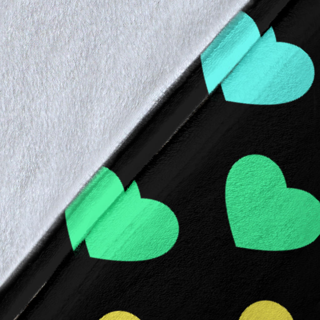 Heart Rainbow Pattern Print Design HE02 Fleece Blanket